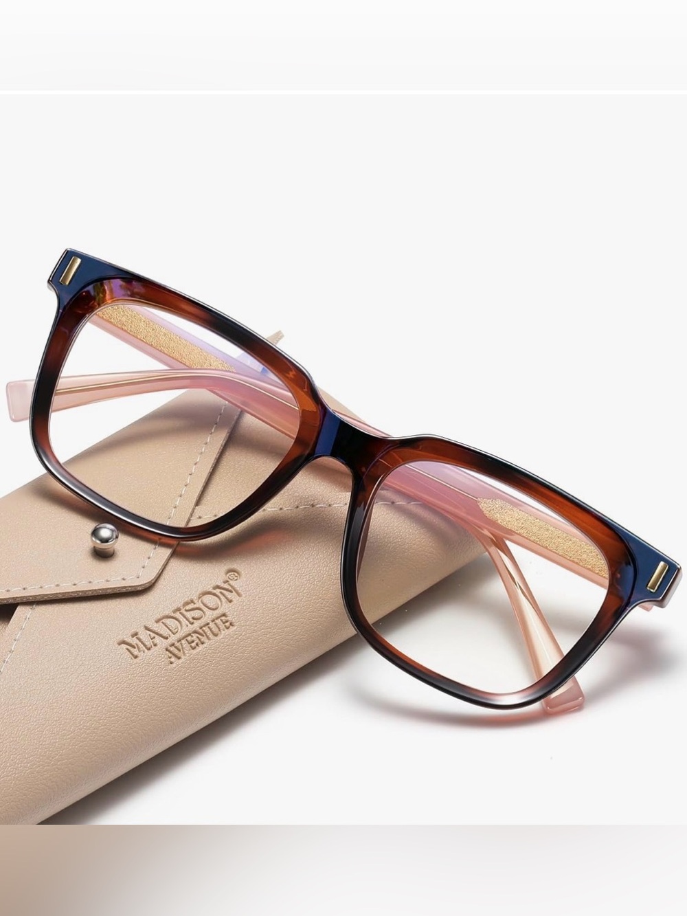 Madison Avenue Square Blue Light Blocking Glasses new in box